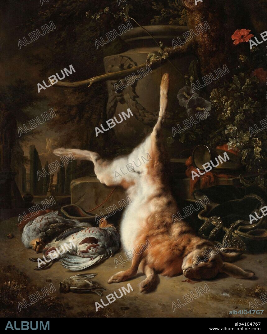 JAN WEENIX. Still Life with a Hare and other Game. Still Life with Hare and other Hunting Trophies. Dating: 1697. Measurements: h 114.5 cm × w 96 cm.