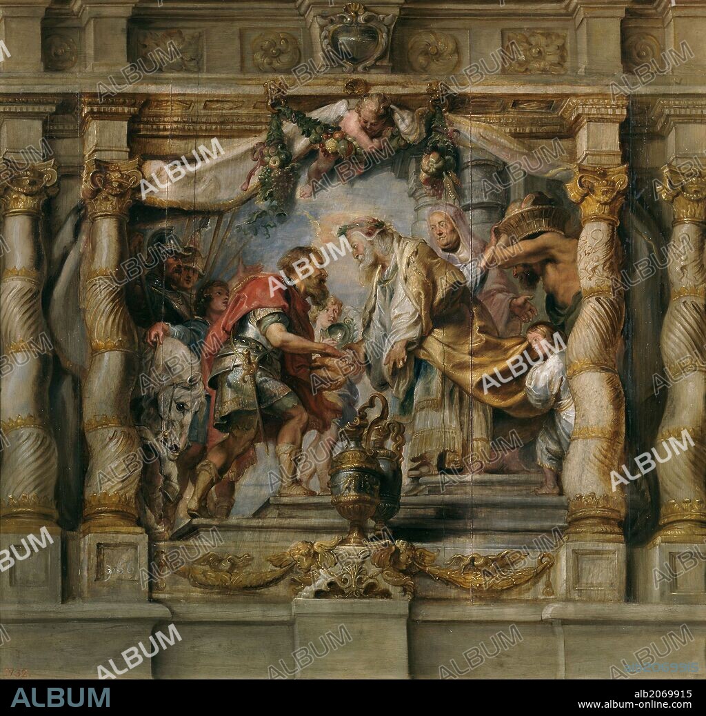 PETER PAUL RUBENS. Pedro Pablo Rubens / 'Abraham offers tithe to Melchizedek', 1625-1626, Flemish School, Oil on panel, 87 cm x 91,5 cm, P01696.