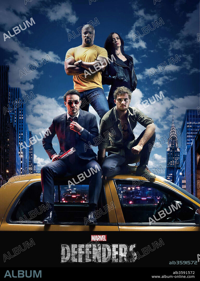 CHARLIE COX, FINN JONES, KRYSTEN RITTER and MIKE COLTER in THE DEFENDERS, 2017. Copyright ABC STUDIOS/MARVEL TV/NETFLIX/WALT DISNEY TV.