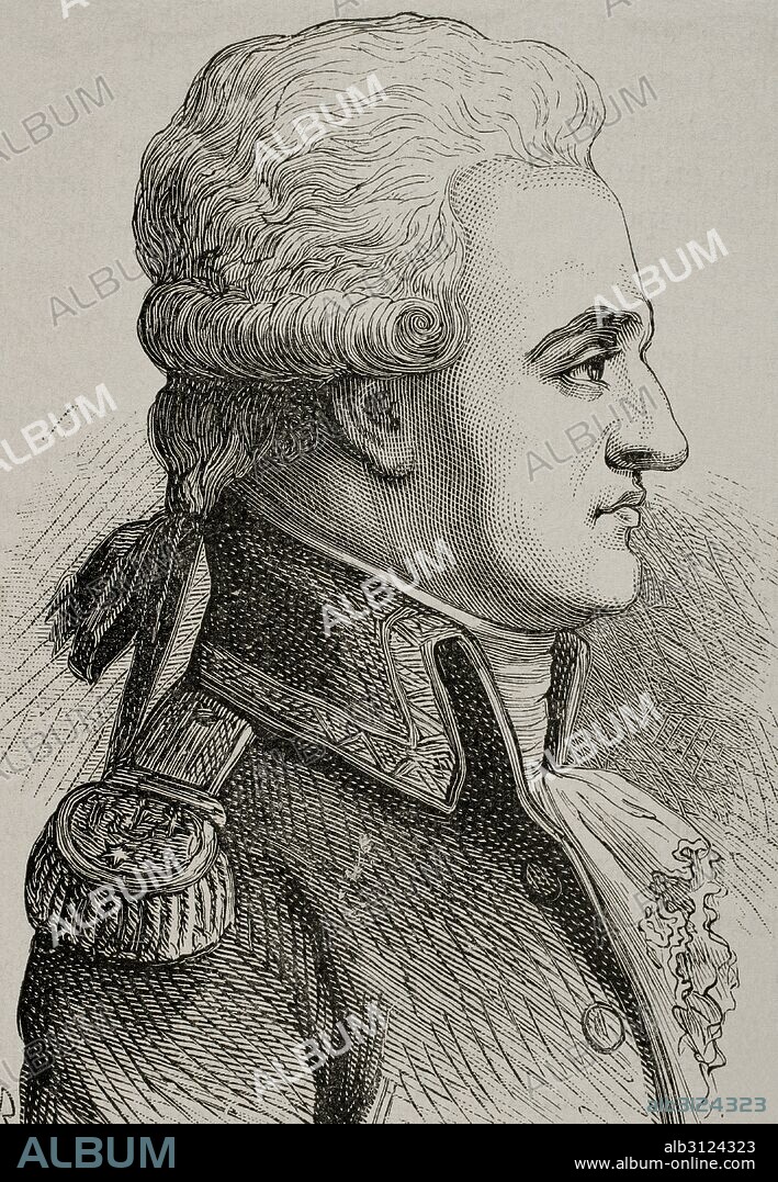 Pierre Charles Silvestre de Villeneuve (1763-1806). Militar francés, vicealmirante de la flota francesa durante las Guerras Napoleónicas. Retrato por E. Thuirs. Historia de Francia, 1883.