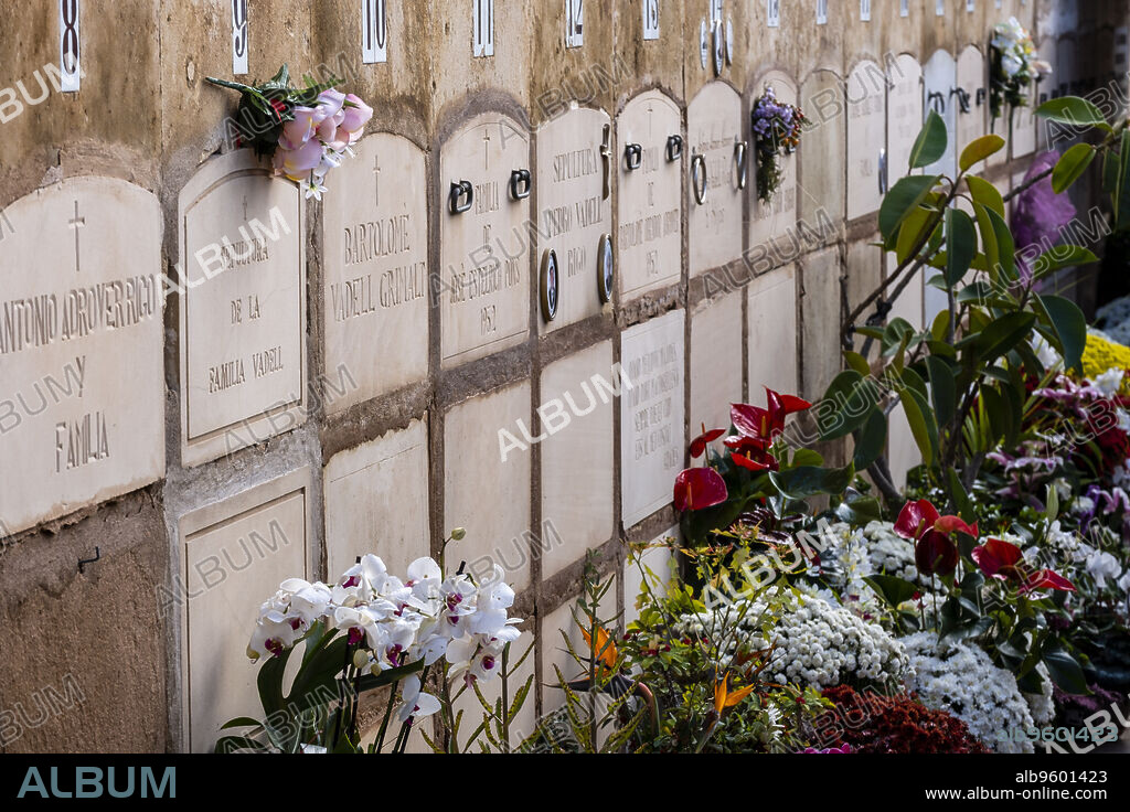 niches, Alqueria Blanca and Calonge cemetery, Santanyi, Mallorca, Balearic Islands, Spain.