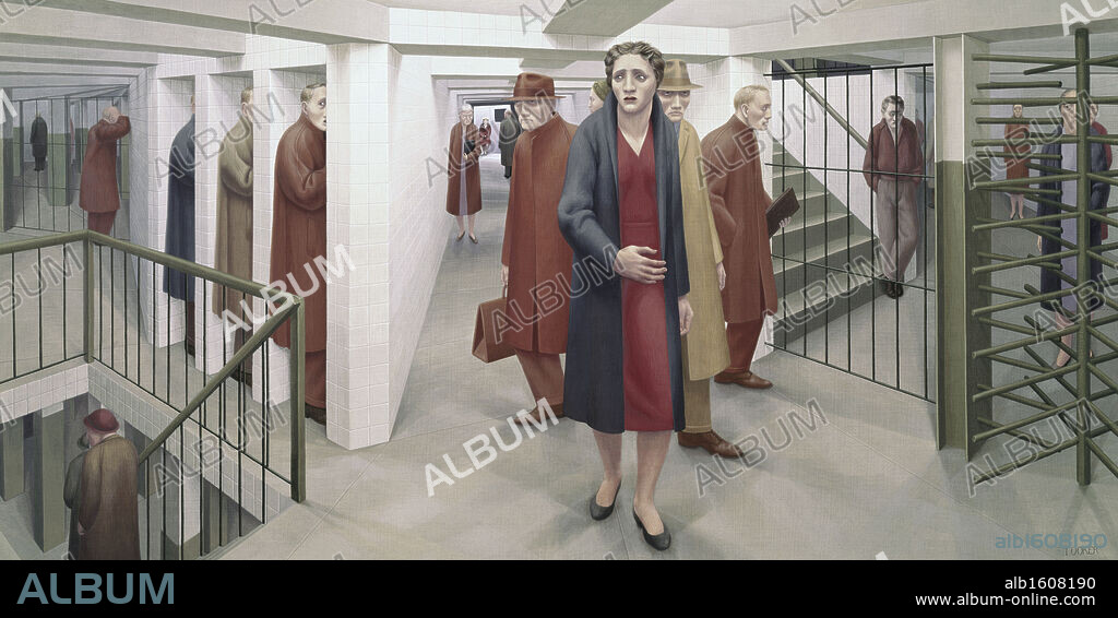 Subway by George Tooker, 1950, born 1920.