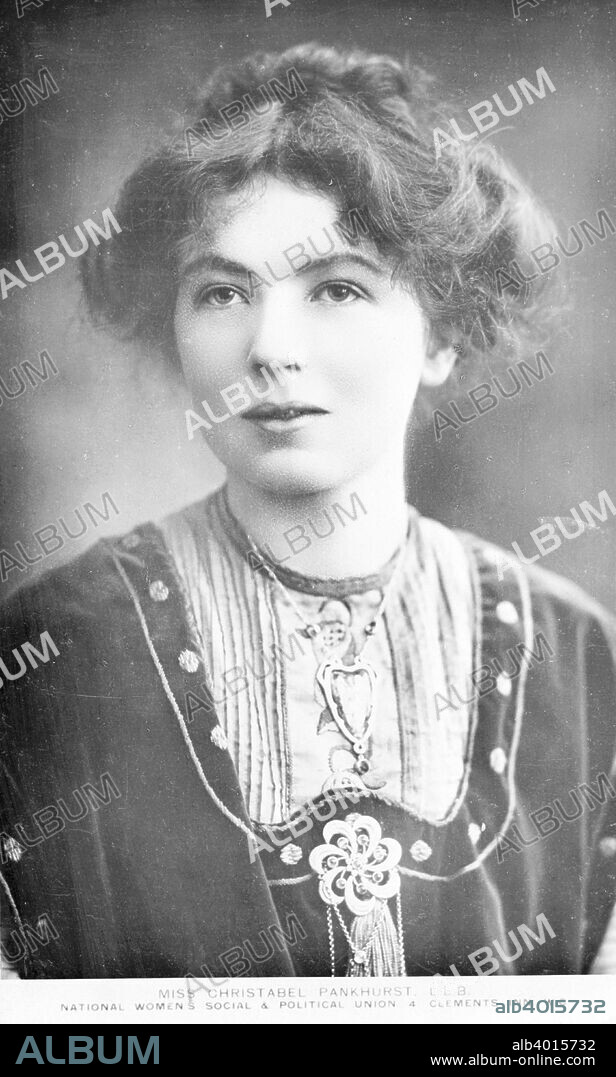 Christabel Harriette Pankhurst, Organizing Secretary of the Women's Social and Political Union and editor of The Suffragette, c1909. The eldest Pankhurst daughter, Christabel had a first class degree in Law from Owen's College, Victoria University, Manchester, and a prize for international law. However, because she was a woman she was not allowed to practice as a lawyer. She devoted her considerable talent to the WSPU; she was a brilliant and popular speaker who could inspire great loyalty. Frequent parallels were drawn between her and Joan of Arc. She and Annie Kenney started militant tactics in 1905 when they continually interrupted a Liberal meeting at the Free Trade Hall, Manchester, asking when the Liberal Party would give women the vote. They were thrown out, arrested, refused to pay a fine to avoid prison and were sentenced to seven days. Christabel went to prison twice more in 1907 and 1908 and finally fled the country, exiling herself in Paris in March 1912 to avoid the conspiracy charges her mother Emmeline faced. She led the WSPU, and edited the Suffragette newspaper from Paris and did not return to England until after the outbreak of the First World War. Her pamphlets and handbills include: What Women Get, and What They Need; The Militant Methods of the WSPU; and Broken Windows.