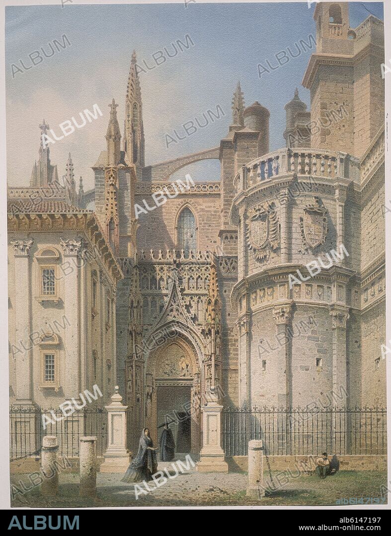 FRIEDRICH EIBNER (1826-1877). PUERTA ORIENTAL DE LA CATEDRAL DE SEVILLA - 1864.
