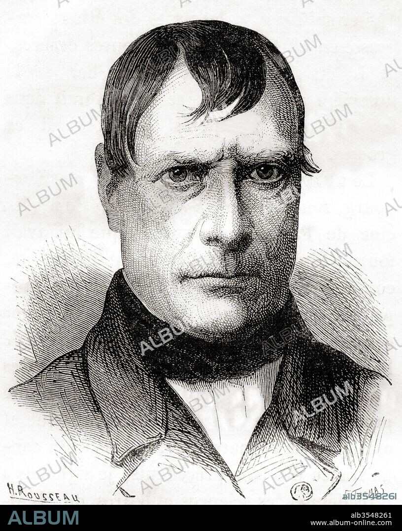 Marie Jean Pierre Flourens, 1794 – 1867. French physiologist, founder of experimental brain science and a pioneer in anesthesia. From Les Merveilles de la Science, published c.1870.