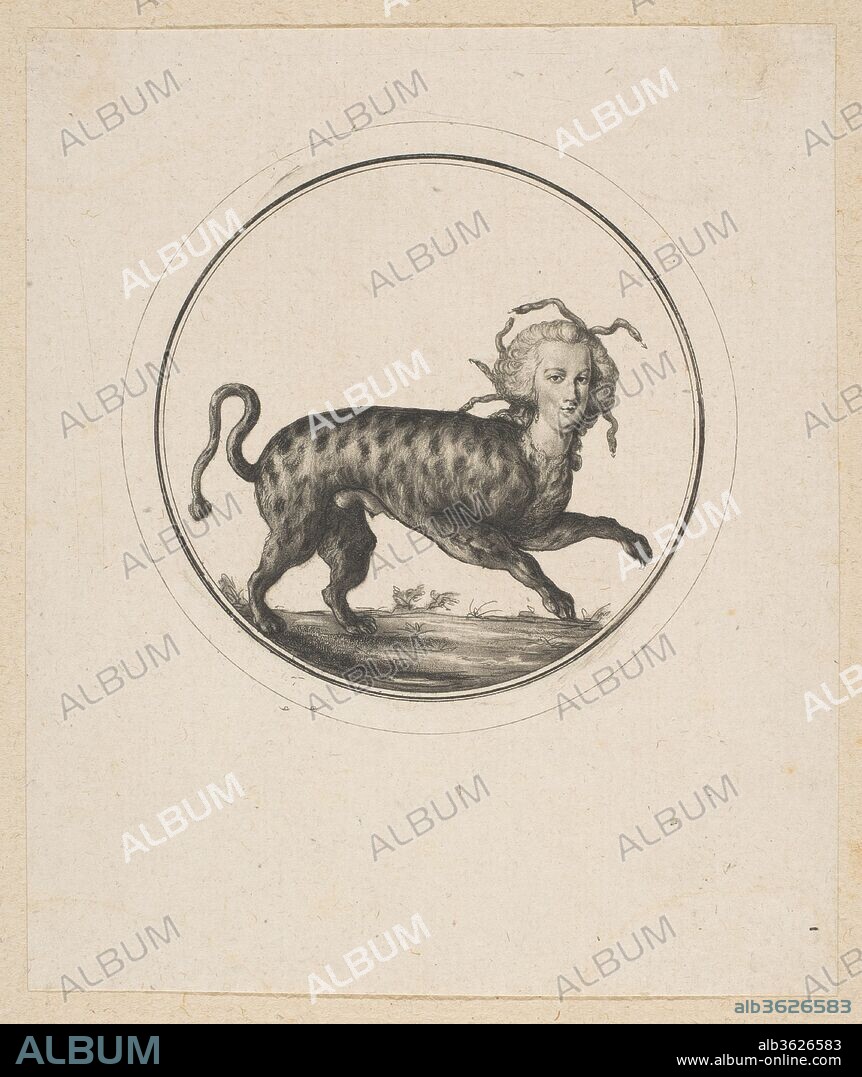 Caricature Showing Marie Antoinette as a Leopard. Artist: Anonymous, French, 18th century. Dimensions: sheet: 4 5/8 x 3 7/8 in. (11.8 x 9.8 cm). Date: 18th century.
