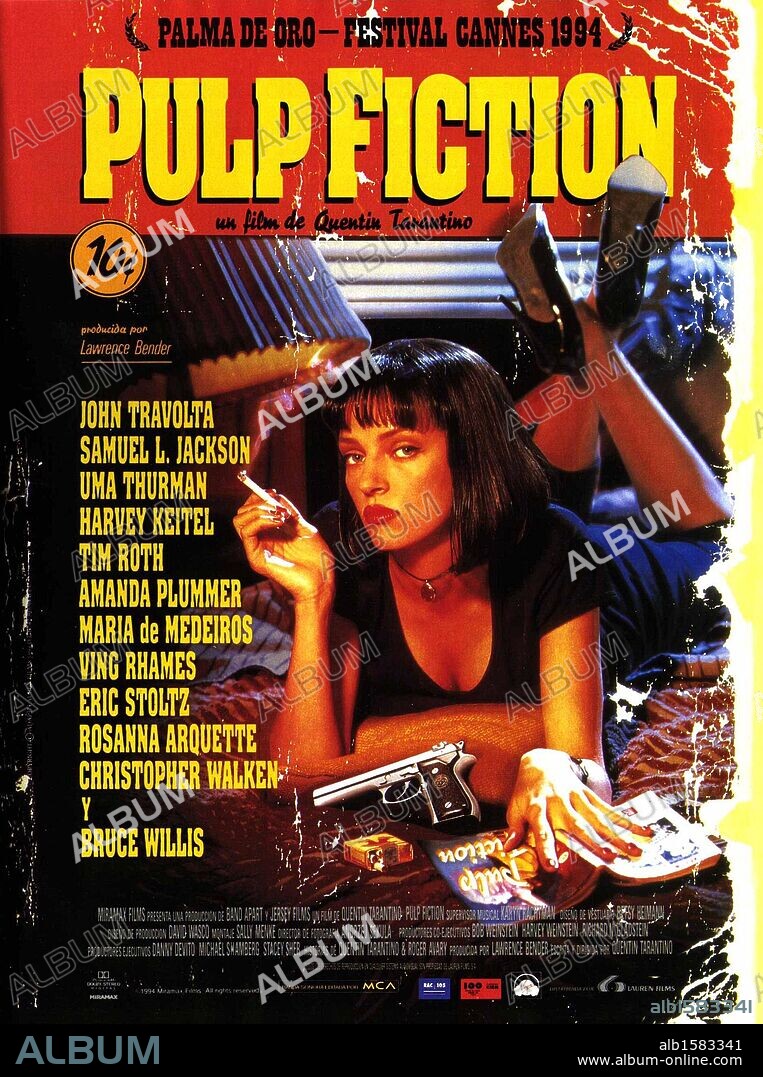 Poster de PULP FICTION, 1994, dirigida por QUENTIN TARANTINO. Copyright MIRAMAX.