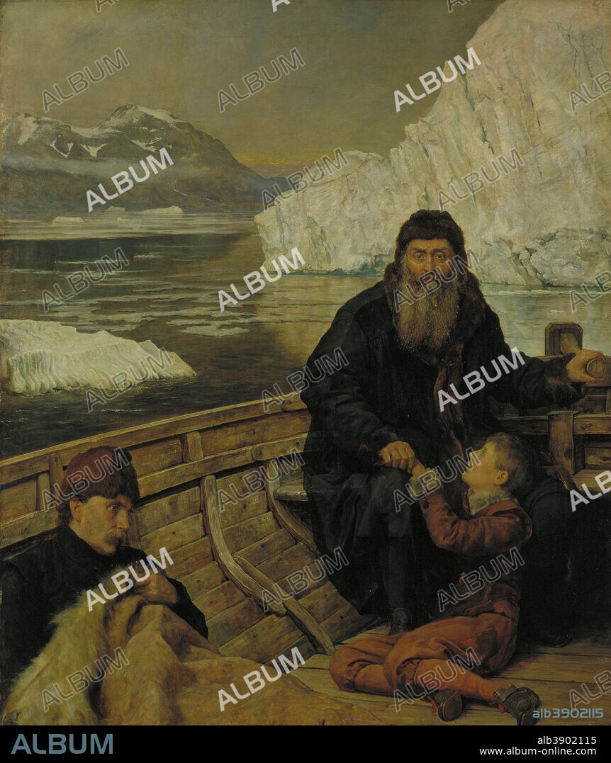 JOHN COLLIER. The Last Voyage of Henry Hudson. Date/Period: 1881. Painting. Oil on canvas. Height: 214 cm (84.2 in); Width: 183.5 cm (72.2 in).