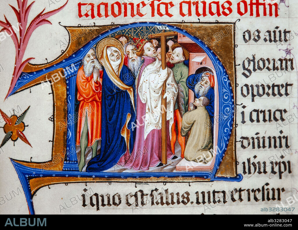 RAMON DESTORRENTS. Misal de  Santa Eulalia.  Letra capitular. Misal manuscrito. Miniaturas de Rafael Destorrents (hacia 1400-1405).  34,3 x 26,5 cm. Capítol de la Catedral de Barcelona, Archivo Capitular. Barcelona.