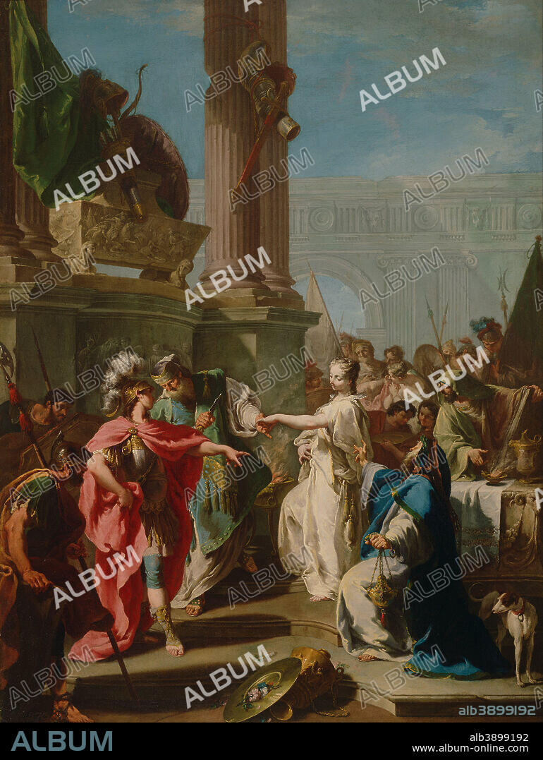 GIAMBATTISTA PITTONI. Il Sacrificio di Polissena / The Sacrifice of Polyxena. Date/Period: Ca. 1733 - 1734. Painting. Oil on canvas. Height: 128.3 cm (50.5 in); Width: 95.3 cm (37.5 in).
