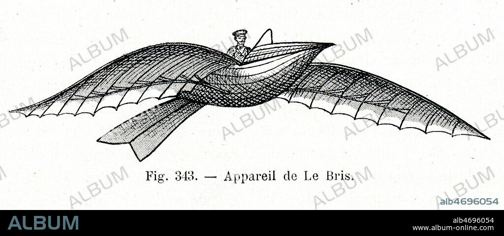 ' Appareil de Le Bris ' in Aerostation Aviation par Max de Nansouty, Paris, 1911. Credit : Collection KHARBINE-TAPABOR.