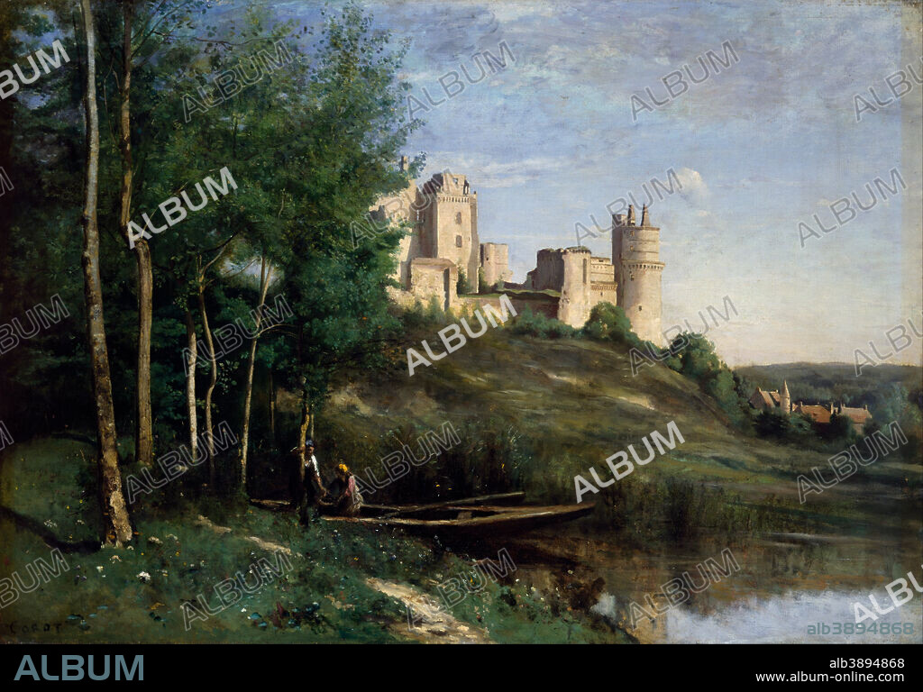 JEAN BAPTISTE CAMILLE COROT. Ruins of the Château de Pierrefonds. Date/Period: 1825/1872. Painting. Oil on canvas. Height: 74.5 cm (29.3 in); Width: 106.4 cm (41.8 in).