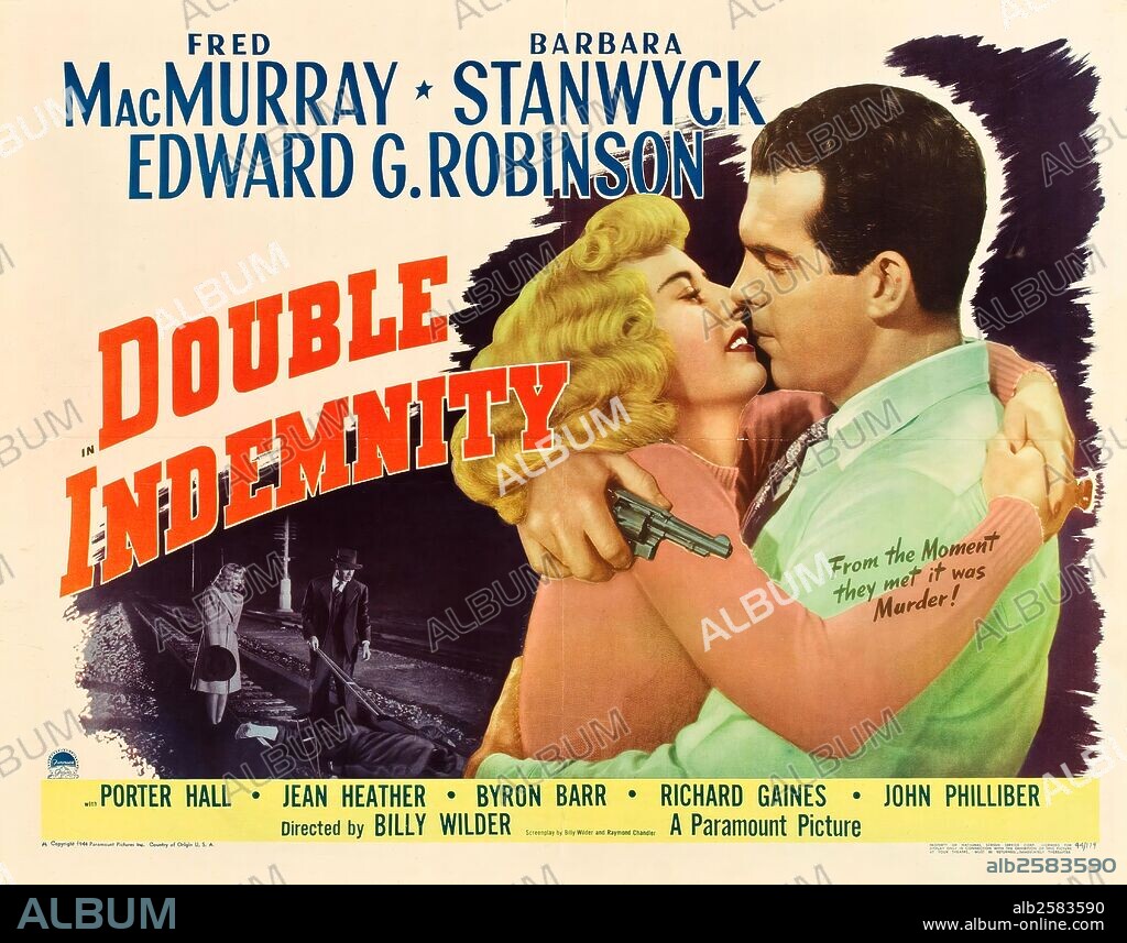Poster de PERDICIÓN, 1944 (DOUBLE INDEMNITY), dirigida por BILLY WILDER. Copyright PARAMOUNT PICTURES.