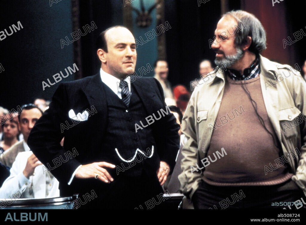 BRIAN DE PALMA et ROBERT DE NIRO dans LES INCORRUPTIBLES, 1987 (THE UNTOUCHABLES), réalisé par BRIAN DE PALMA. Copyright PARAMOUNT PICTURES.