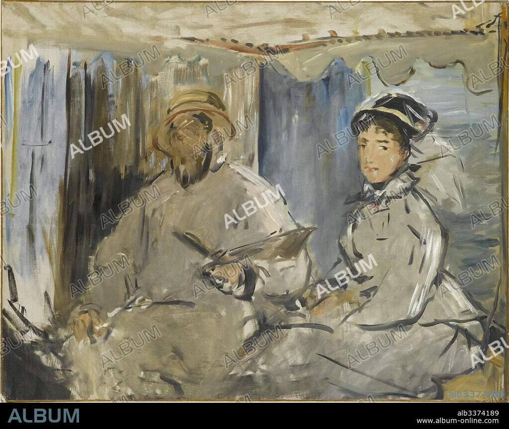 EDOUARD MANET. The painter Monet in his atelier.