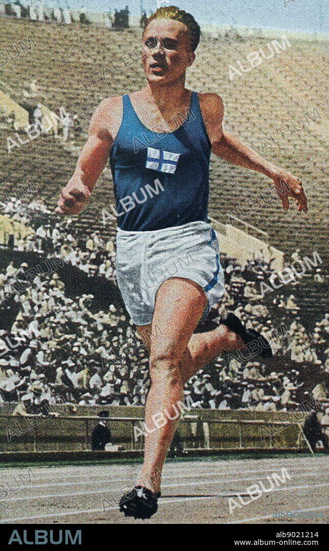 Photograph of Akilles "Aki" Eero Johannes Järvinen (1905 - 1943) a Finish Decathlete during the 1932 Olympic games.
