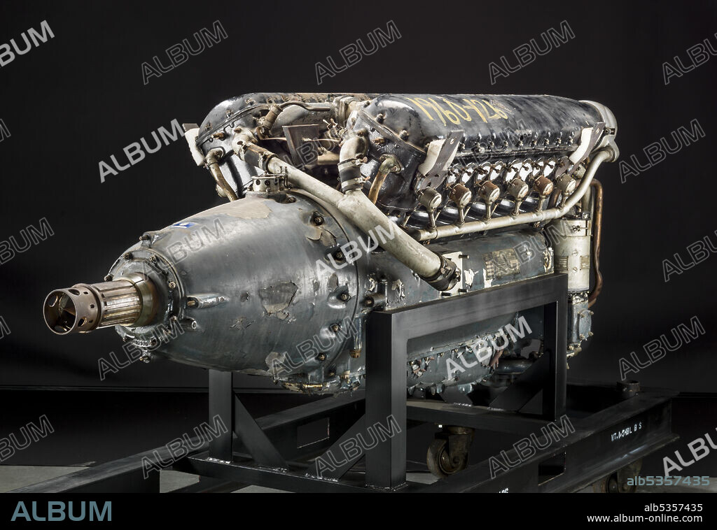 The Allison XV-1710-1 (V-1710-A2) was the first V-1710 engine built for the Army Air Corps, following the success of the Navy’s GV-1710-A model. The Air Corps ordered an engineering prototype in March 1932, and after initial testing by Allison, it was delivered for experimental tests to the Air Corps at Wright Field in July 1933, with the first production engine delivered in February 1935. In that same period, Allison became a division of General Motors. The V-1710 was the only U.S. liquid-cooled production engine of World War II. Ultimately, more than 47,000 V-1710s were built in 57 different versions. During World War II, V-1710s powered various models of the Lockheed P-38, Curtiss P-40, Bell P-39 and P-63, and North American P-51 fighter aircraft. Constant development, including use of a turbocharger, increased the rated take-off power to as high as 1,715 kW (2,300 hp) following World War II.