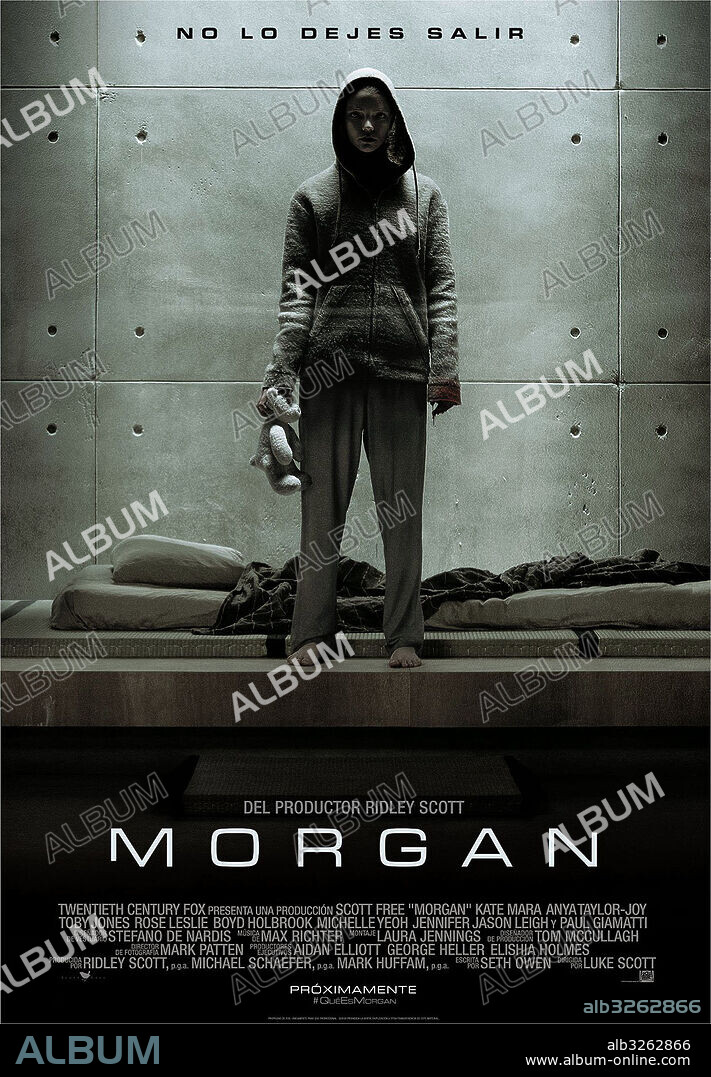 Poster de MORGAN, 2016, dirigida por LUKE SCOTT. Copyright SCITT FREE PRODUCTIONS.