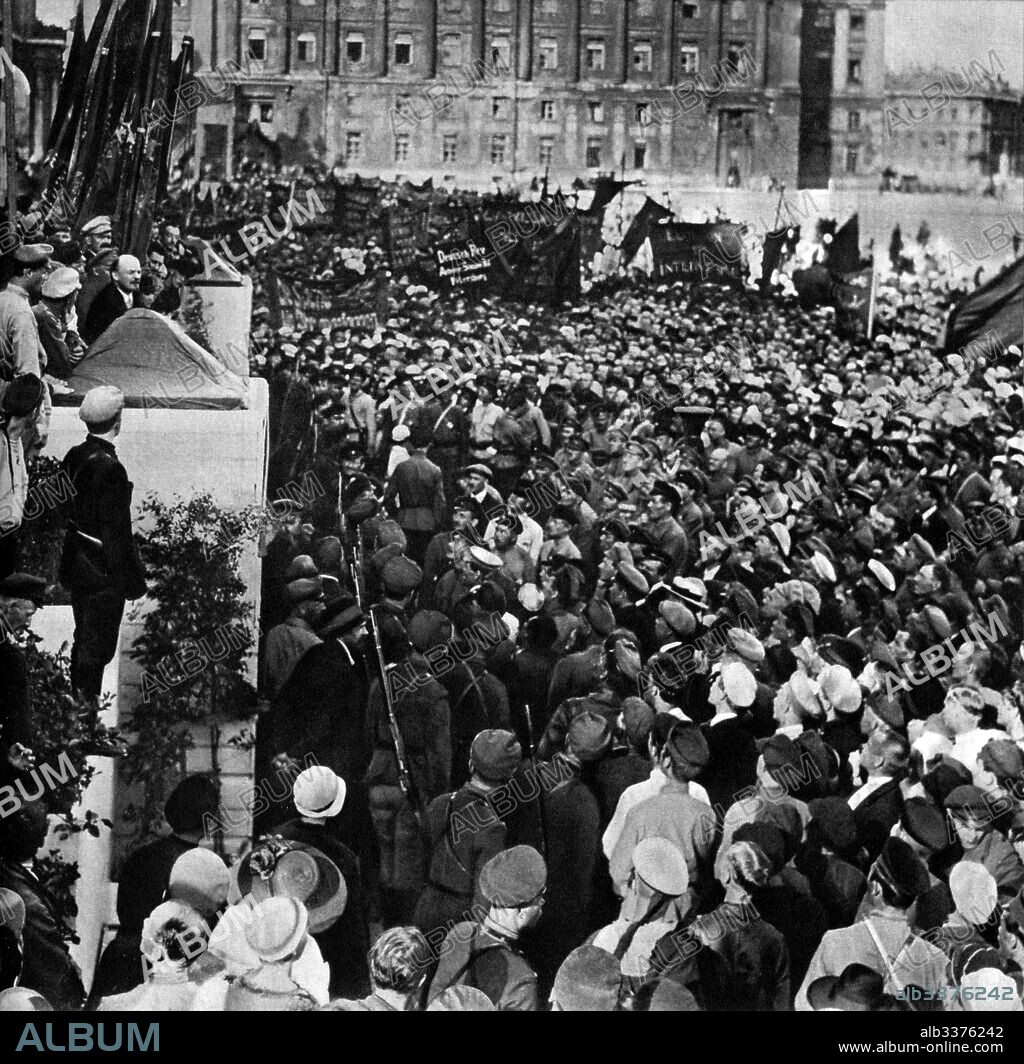 ANONYMOUS. Vladimir Lenin at the opening ceremony of the II Comintern World Congress in Petrograd on July 19, 1920.
