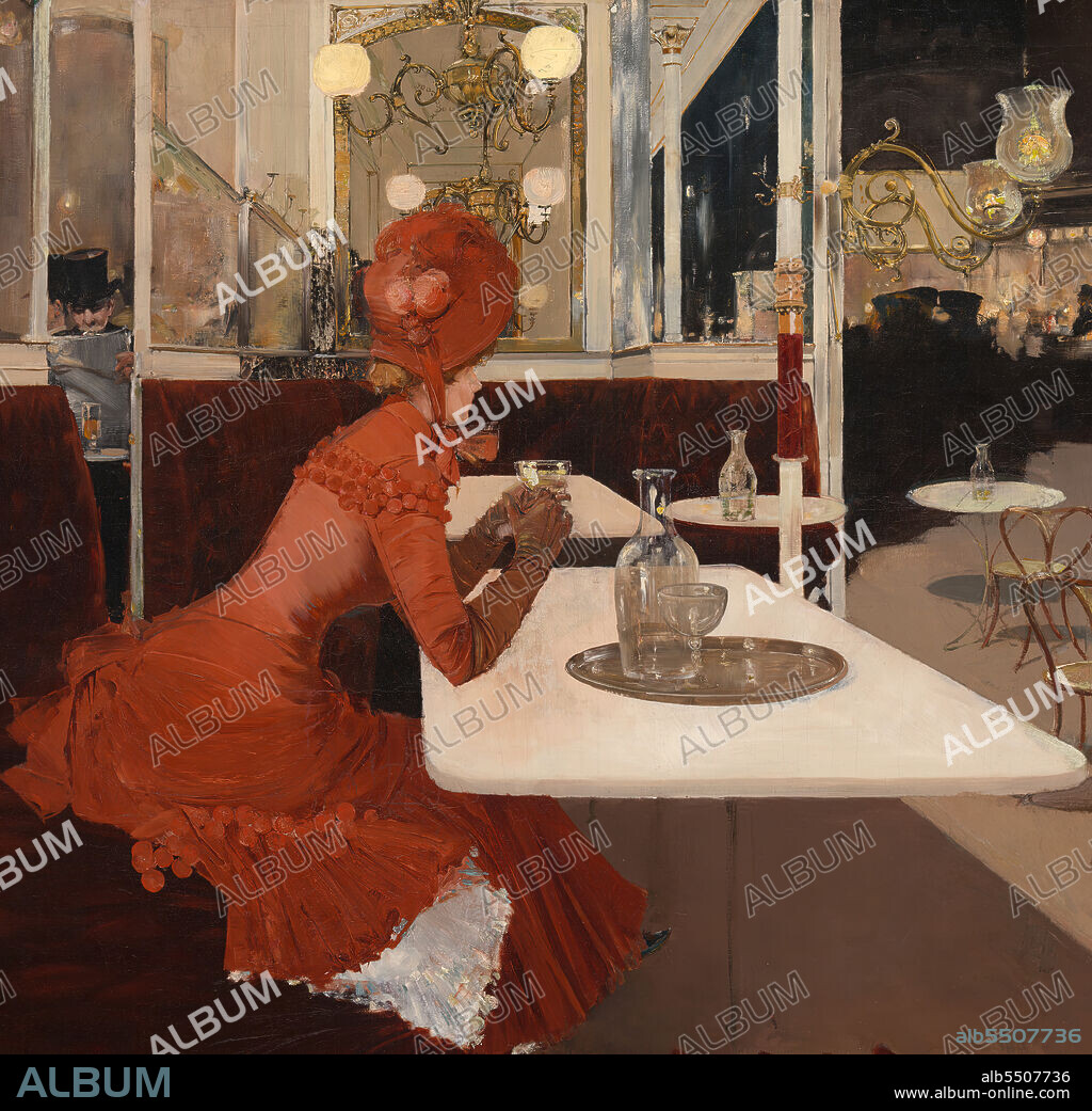 FERNAND LUNGREN. In the Café, 1882-84. Detail from a larger artwork.