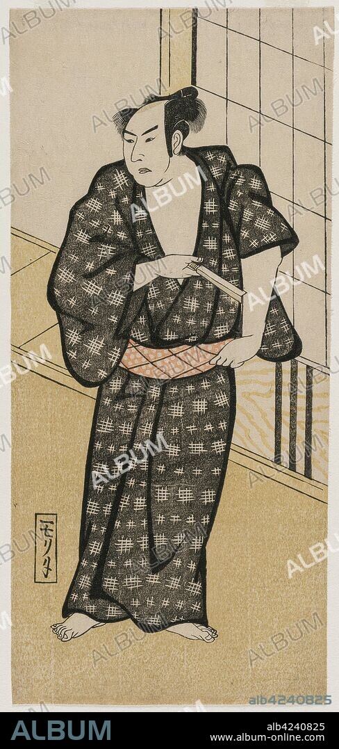 Actor Holding a Razor, c. 1790s or early 1800s. Japan, Edo Period (1615-1868). Color woodblock print; sheet: 31.2 x 14 cm (12 5/16 x 5 1/2 in.).