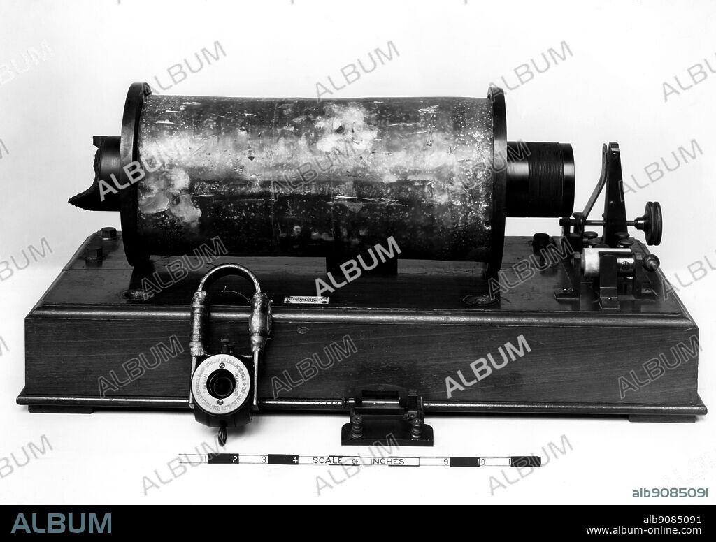 Apparatus used for transit of first transmission - Marconi's wireless telegraph company - Marchese Guglielmo Marconi (25 April 1874 - 20 July 1937) was an Italian inventor of mixed Italian and Scottish-Irish ethnicity, best known for his development of a radiotelegraph system, which served as the foundation for the establishment of numerous affiliated companies worldwide. He shared the 1909 Nobel Prize in Physics with Karl Ferdinand Braun, "in recognition of their contributions to the development of wireless telegraphy".[. ©TopFoto.