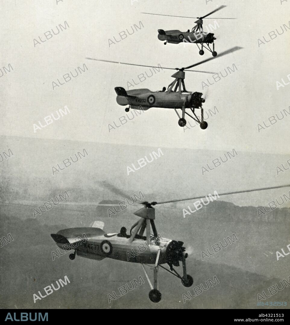 'The Cierva Autogiro', 1941. The Cierva C.30 autogyro designed by Juan de la Cierva was built during the 1930s in Britain, France and Germany under licence from the Cierva Autogiro Company. Twelve machines built for the RAF entered service as the Avro 671 Rota Mk 1, and a few saw service during the Second World War. From "The Royal Air Force in Pictures", 2nd edition, by World War I flying ace Major Oliver Stewart. [Country Life Ltd, London, 1941].