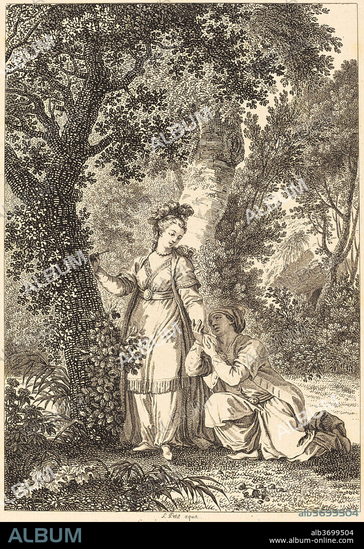 LOUIS PETIT AFTER JEAN-HONORé FRAGONARD. La fiancee du roi de Garbe: L'arbre. Medium: etching.