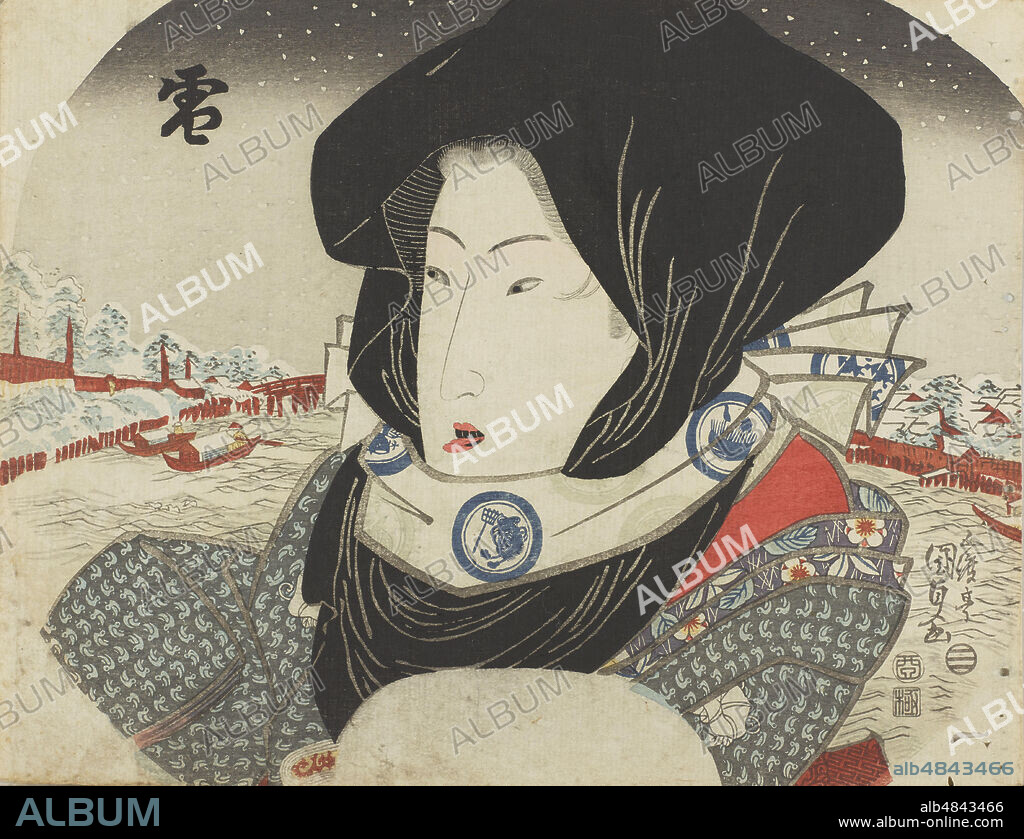 UTAGAWA KUNISADA (TOYOKUNI III). Snow, from the Series Snow, Moon and Flowers.