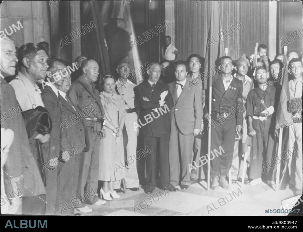 September 4, 1936. The Heads of the Columns "Francisco Maciá" and "Lluis Companys" who on Saturday the 5th visited the president and the government of the generality of Catalonia.