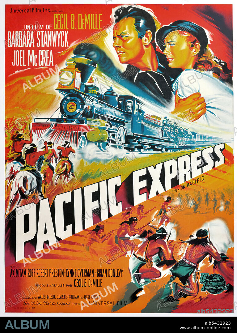 BARBARA STANWYCK and JOEL MCCREA in UNION PACIFIC, 1939, directed by CECIL B DEMILLE. Copyright PARAMOUNT PICTURES.