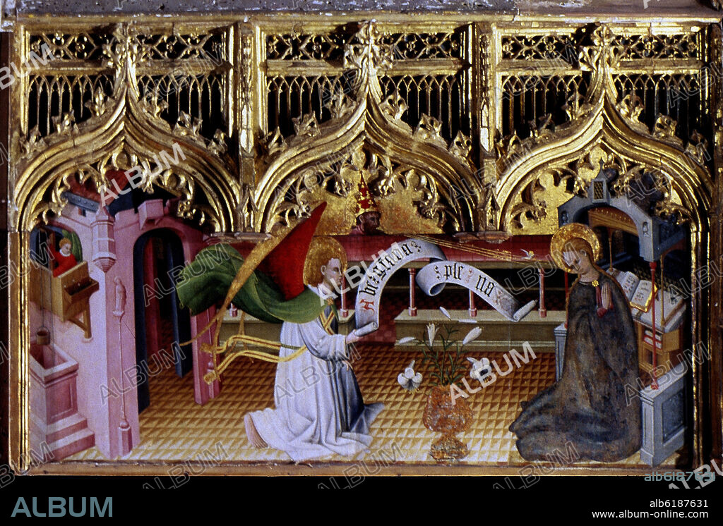 NICOLAS FRANCES (1424-1468). RETABLO DE LA VIDA DE LA VIRGEN Y SAN FRANCISCO- PROCEDE DE LA BAÑEZA(LEON)T - SIGLO XV - 557x558cm - NP2545- ORIGINAL Nº 59698 -.