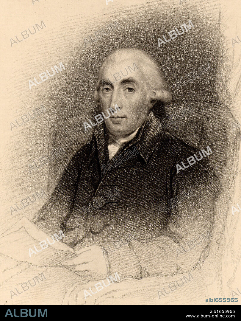 Joseph Black (1728-1799) Scottish chemist, born in Bordeaux, France, son of a wine merchant. Professor chemistry at Glasgow University. In 1757 he isolated carbon dioxide. Evolved the theory of latent heat.  Engraving from A Biographical Dictionary of Eminent Scotsmen by Thomas Thomson (1870).