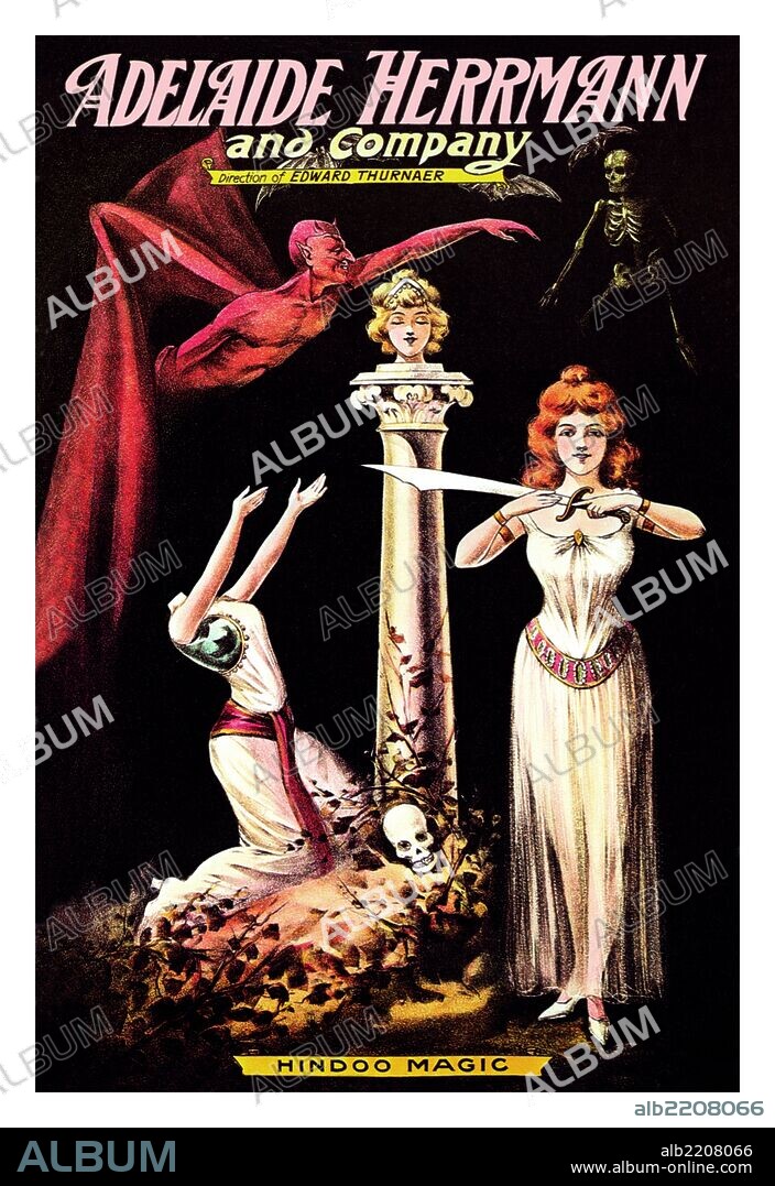 Adelaide Scarcez was a dancer who married the magician Hermann and continued his shows even after his death in 1896.  She continued performing until 1928.