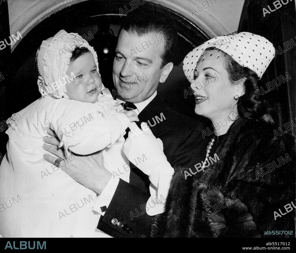 Hedy's Baby Christened -- Ten months-old Denise Hedwig Loder, daughter of Hedy Lamarr and John Loder, appeared at the All Saints Episcopal Church in Belerly Hills, for her christening. Bette Davis acted as good mother while the Rev. J. Herbert Smith officiated. April 10, 1946. (Photo by Wide World Photos).