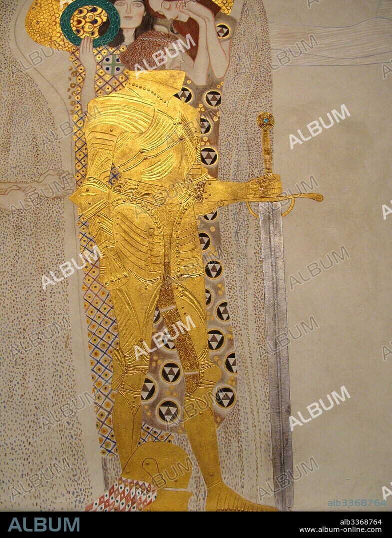 GUSTAV KLIMT. The Beethoven Frieze, Detail: Knight in Shining Armor.