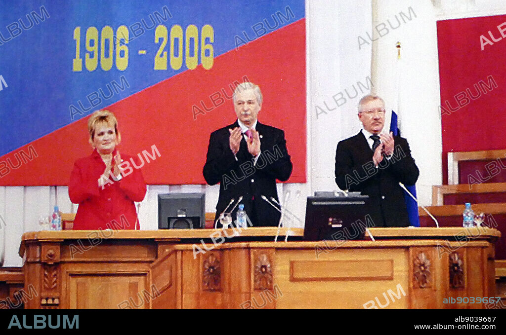 President of the State Duma BV Goyzlov and his deputies LK Sliska and Oleg Morozov, attend the 100th anniversary of the establishment of the State Duma in Russia. April 27, 2006 Tauride Palace. St. Petersburg:.