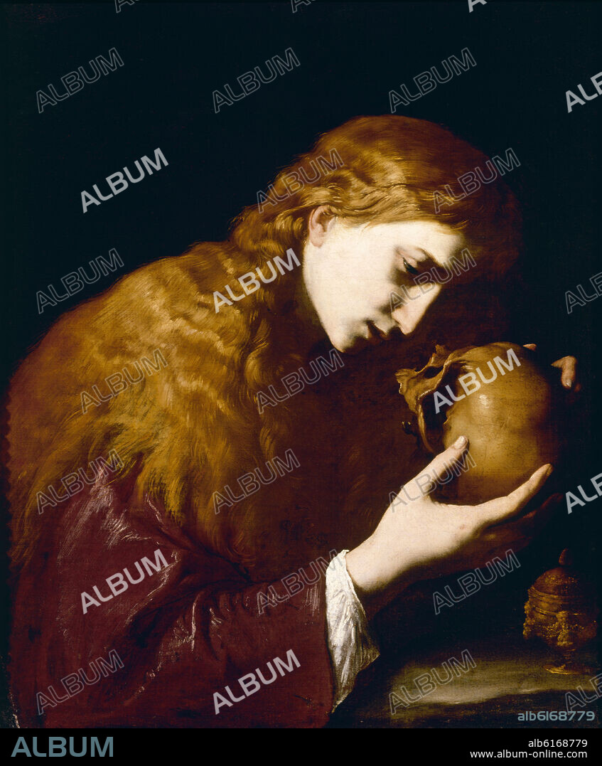 JOSE DE RIBERA. MAGDALENA EN MEDITACION- 0,78 x 0,61 m.