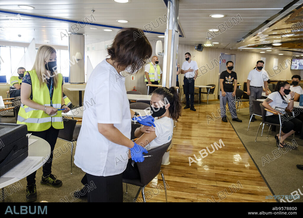 vaccination for COVID-19, Palma de Mallorca, Majorca, Balearic Islands, Spain.