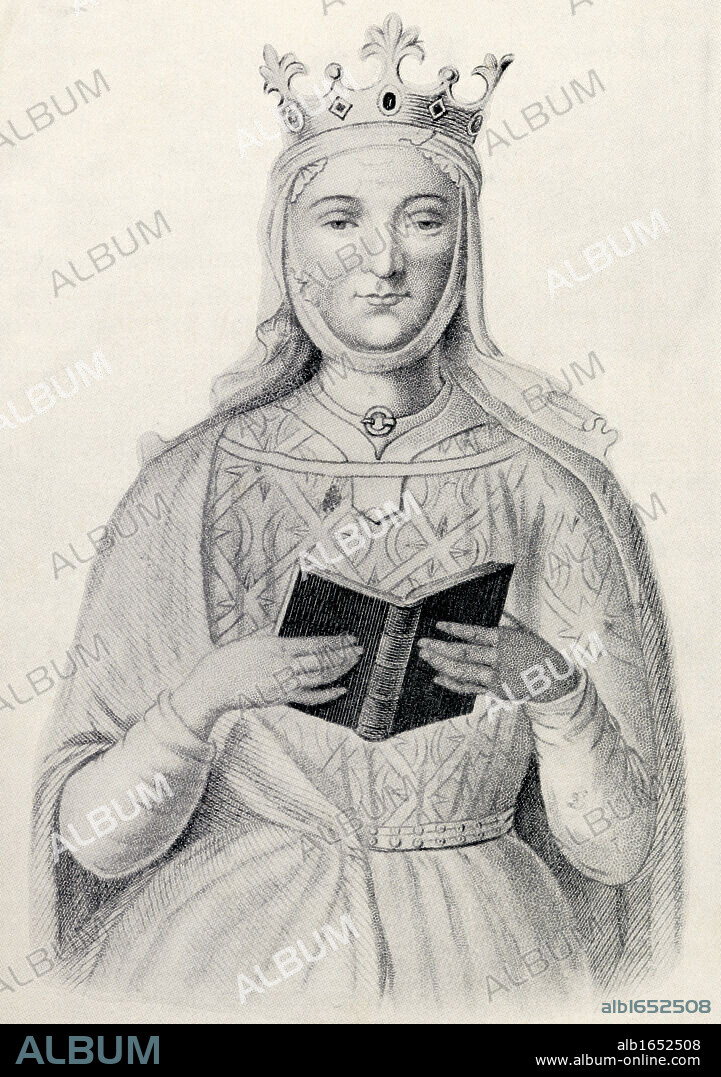 Eleanor of Aquitaine 1122 to 1204. Queen of the Franks through her marriage to Luis VII of France. From the book Our Queen Mothers by Elizabeth Villiers.