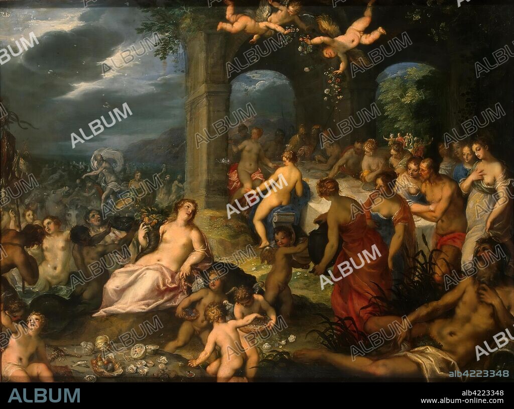 JOHANN ROTTENHAMMER. 'Feast of the Gods (The Marriage of Peleus and Thetis)'. Germany, 1600. Dimensions: 34x45 cm.