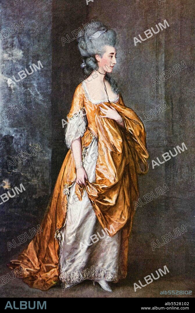 Portrait of Mrs. Grace Dalrymple Elliott (1754–1823) by Thomas Gainsborough (1727–1788). Oil on canvas, 1778. Thomas Gainsborough was an English portrait and landscape painter, draughtsman, and printmaker.