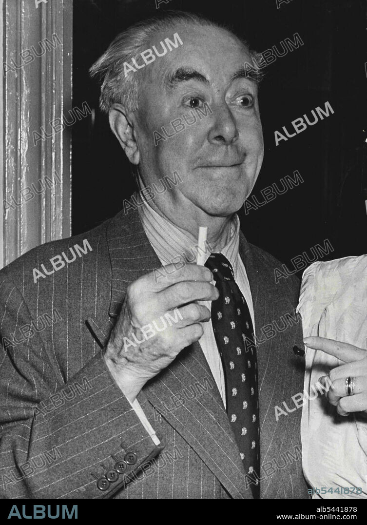 Knighthood For "Prime Minister Of Mirth" -- George Robey... George Robey, aged 84, the Prime Minister of Mirth, receives a knighthood in the New Year's honours list. The grand old man of musical hall is at present recovering from an accident which occurred at a charity circus performance. The octogenarian comedian went round the ring in a tiny coach pulled by two frisky ponies...He didn't hold the reins and now has a slipped disc. December 31, 1953. (Photo by Paul Popper Ltd.).