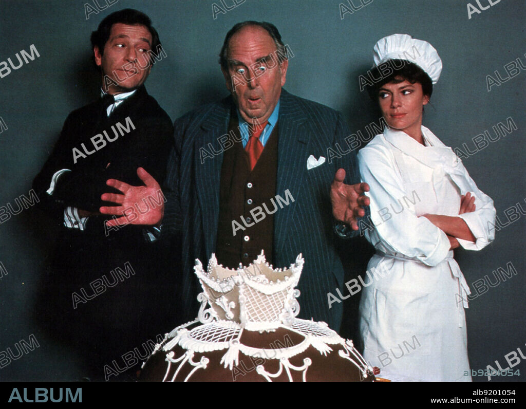 GEORGE SEGAL, JACQUELINE BISSET y ROBERT MORLEY en PERO... ¿QUIEN MATA A LOS GRANDES CHEFS?, 1978 (WHO IS KILLING THE GREAT CHEFS OF EUROPE?), dirigida por TED KOTCHEFF. Copyright WARNER BROS.
