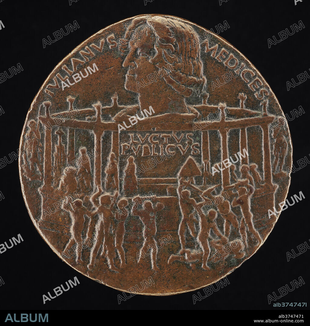 BERTOLDO DI GIOVANNI. The Murder of Giuliano I de' Medici (The Pazzi Conspiracy Medal) [reverse]. Dated: 1478. Medium: bronze.
