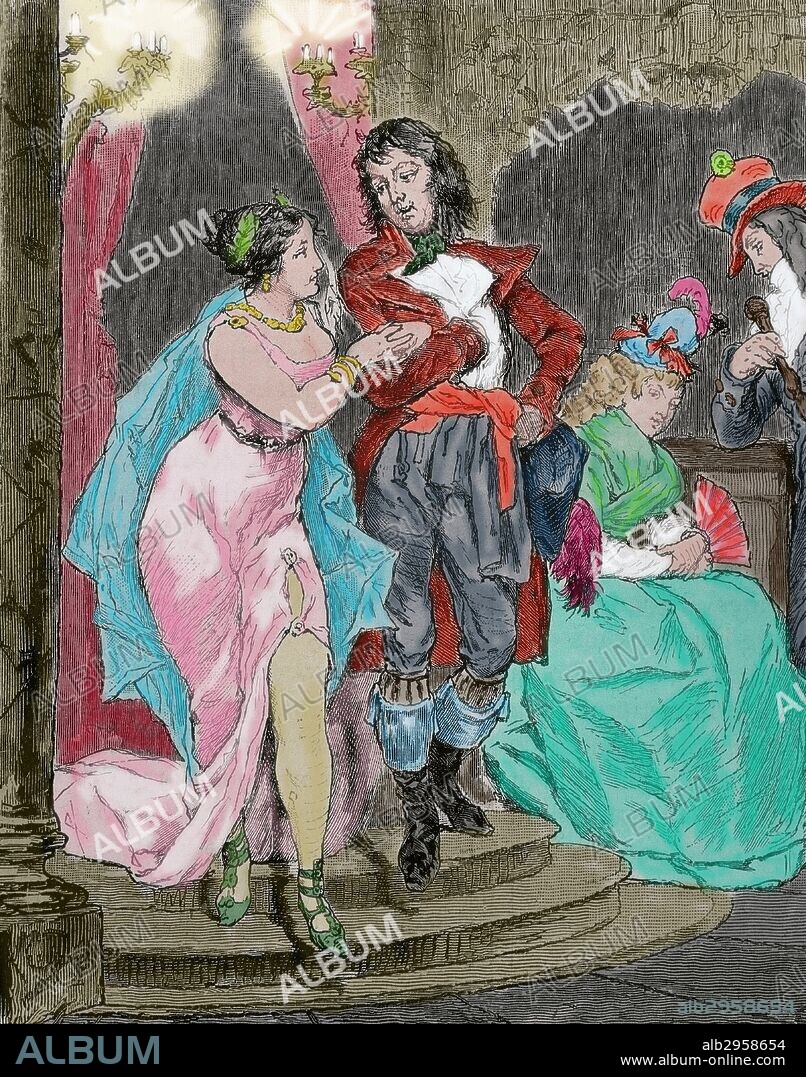 REVOLUCION FRANCESA. EL DIRECTORIO (1795-1799). "TRAJES DE LA EPOCA DEL DIRECTORIO". Grabado coloreado de "Nuestro Siglo" (siglo XIX) .