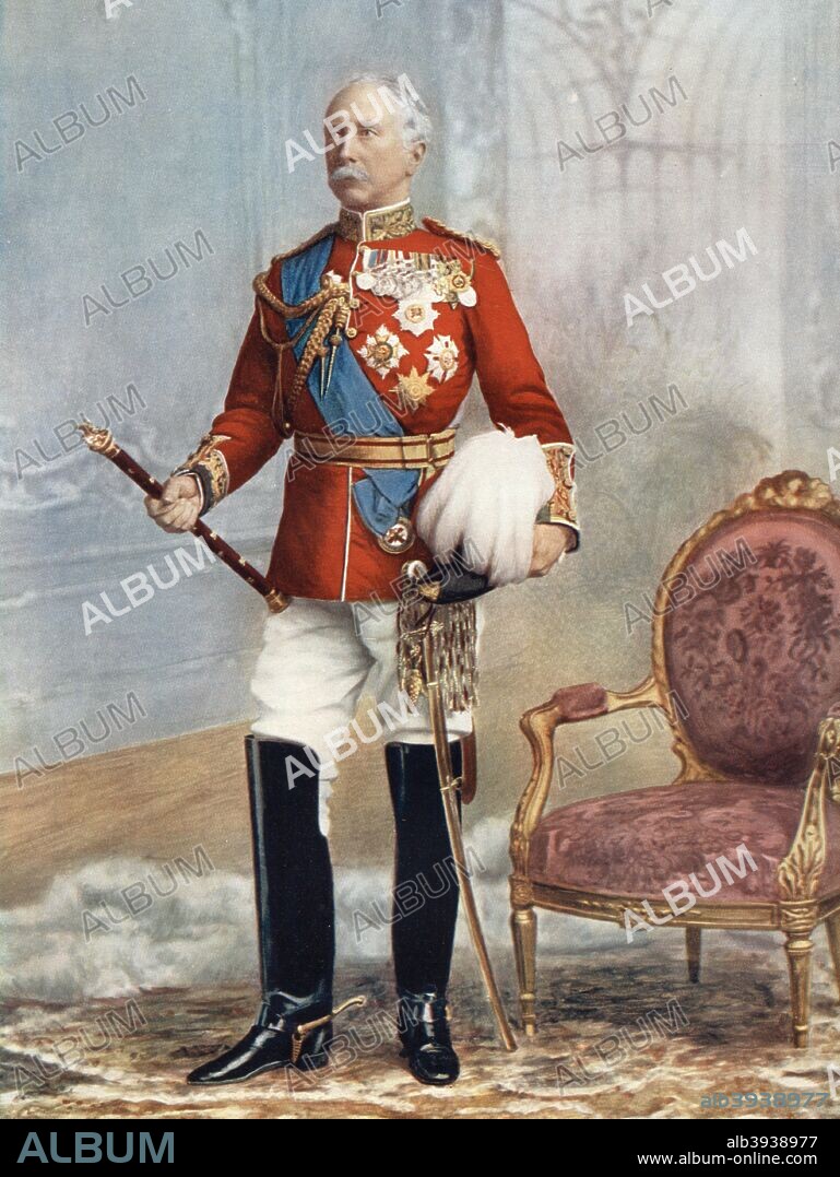 Garnet Joseph Wolseley, 1st Viscount Wolseley, British Field Marshal, 1902. Irish-born Wolseley (1833-1913) served in Burma, the Crimean War, the Indian Sepoy Rebellion, China, Canada, and widely in Africa. In 1885 Wolseley arrived at Khartoum too late to relieve General Gordon. He served as Commander-in-Chief of the British Army from 1890-1895.