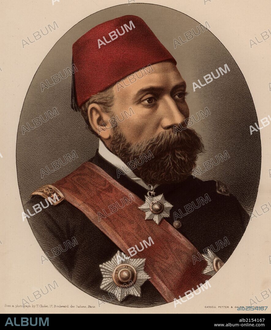 Osman Nuri Pasha (1837?-1900) General of th Ottoman Empire.  Fought in the Crimean War (1854-1856).  Created Field Marshal in the Russo-Turkish War (1877-1878).  From "The Modern Portrait Gallery" (London, c1880). Tinted lithograph.   (Photo by: Universal History Archive/UIG via Getty Images).
