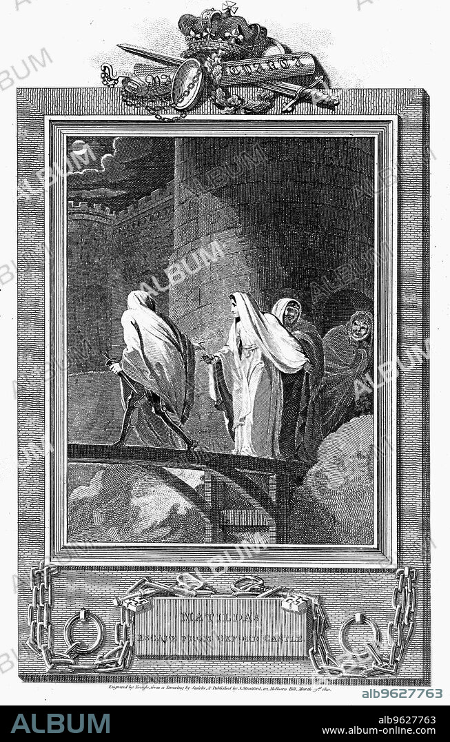 Empress Matilda escaping from the besieged Oxford Castle, 1142 (c19th century). Matilda was the wife of Henry V of Germany, daughter of Henry I of England and mother of Henry II. Stephen of Blois, Matilda's cousin, usurped the throne when Henry I died in 1135, leading to a prolonged period of civil war as Matilda fought to regain the crown.