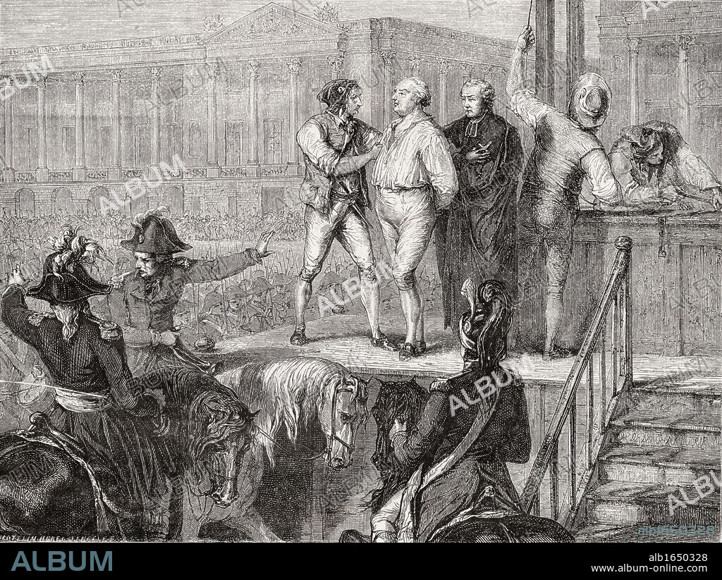 Execution of Louis XVI, 21 January 1793.Louis XVI, 1754-1793. King of France 1774-1792. From "Histoire de la Revolution Francaise" by Louis Blanc.